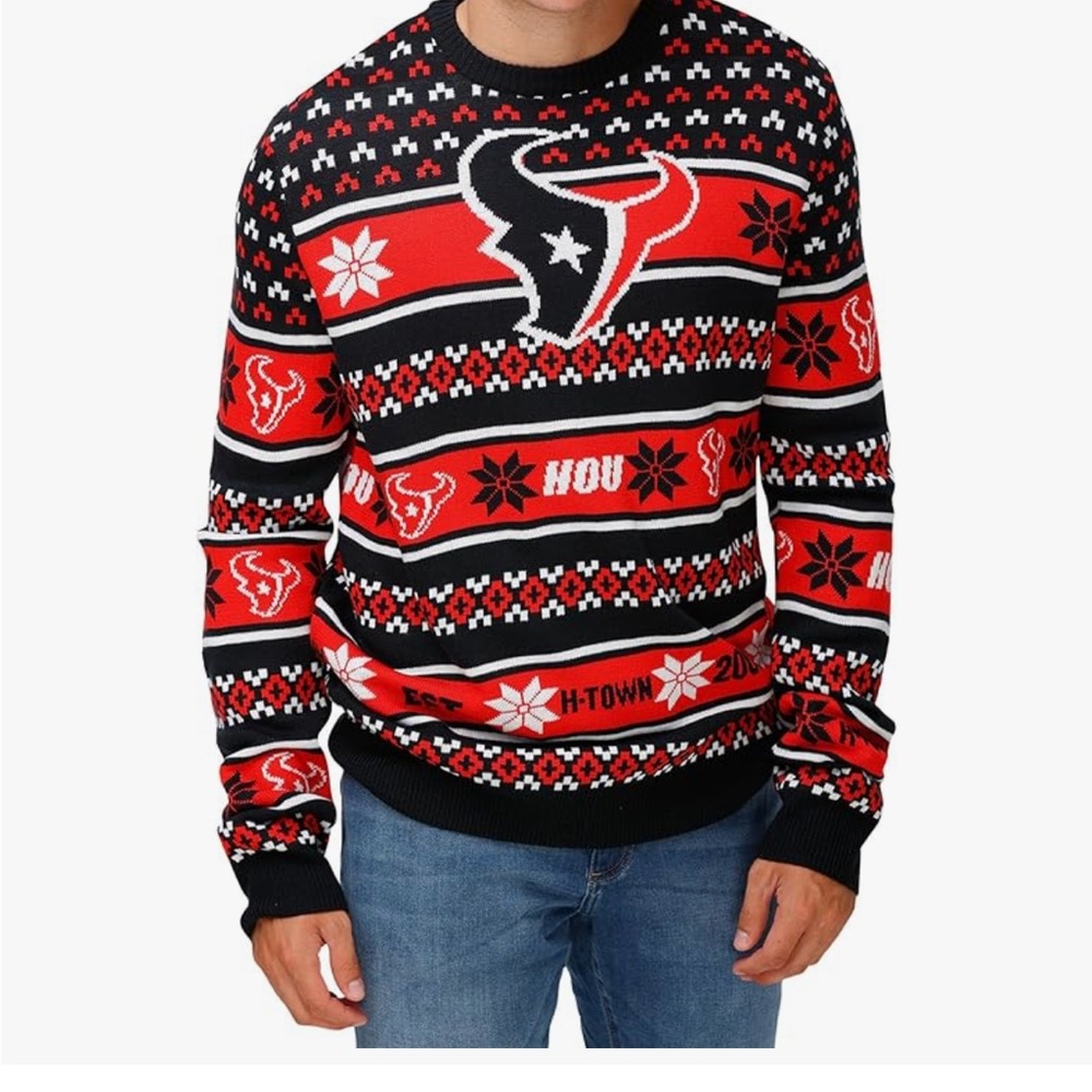 Houston Texans Ugly Christmas Sweater Medium NWT‎ NFL Team Apparel FOCO Medium